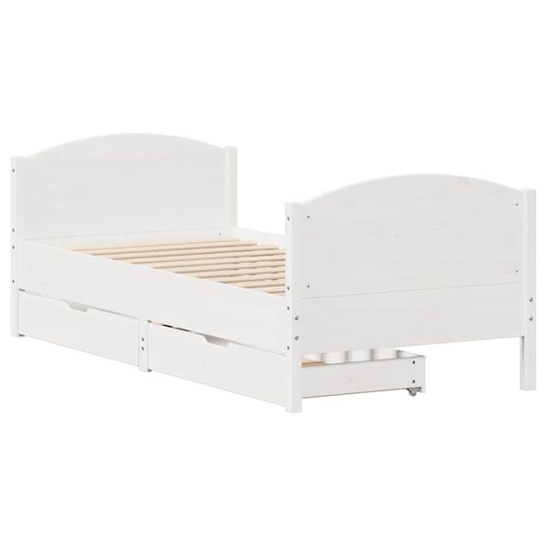vidaXL Bedframe zonder matras massief grenenhout wit 90x190 cm