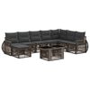 vidaXL Tuinbankenset 9 st Grijs en Donkergrijs poly rattan