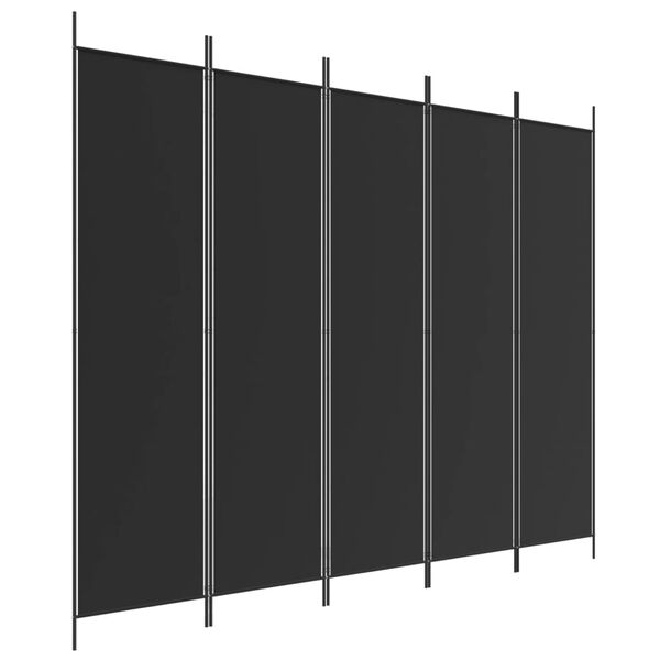 vidaXL Kamerscherm met 5 panelen 250x200 cm stof zwart