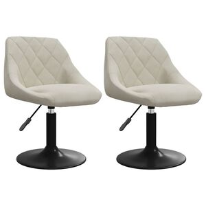 vidaXL Eetkamerstoelen draaibaar 2 st fluweel cr&egrave;mekleurig