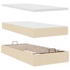 vidaXL Ottoman bed met matrassen 160x200cm stof cr&egrave;mekleurig