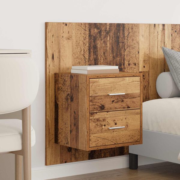 vidaXL Hoofdbord Met Kast met lade 3 pcs Oud Hout Bewerkt hout