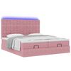 vidaXL Ottoman bed met matrassen en LED's 160x200cm fluweel roze