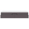 vidaXL Opslag bed met matras met matras Grijs 100 x 200 cm Nep Leer