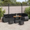 vidaXL Tuin Sofa Set met kussen met opslag 9 pcs Zwart Poly Rattan