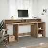 vidaXL Bureau met LED-verlichting 200x55x91 cm hout artisanaal eiken