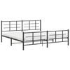 vidaXL Bedframe met hoofd- en voeteneinde metaal zwart 193x203 cm