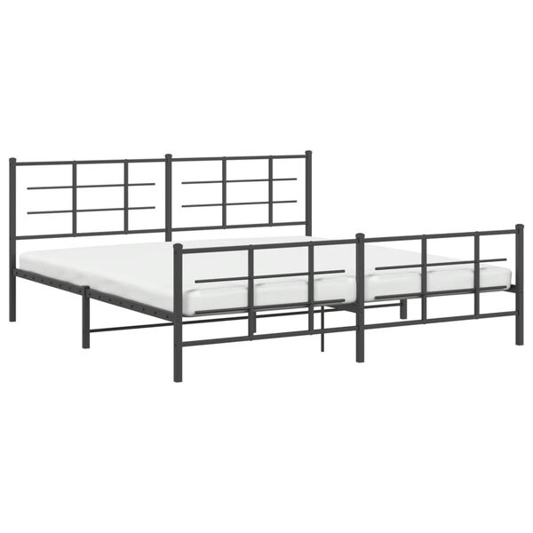 vidaXL Bedframe met hoofd- en voeteneinde metaal zwart 193x203 cm
