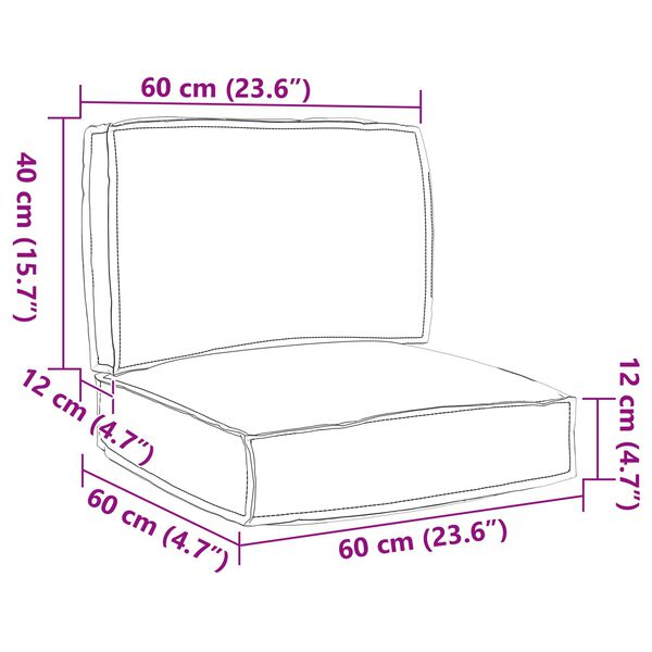 vidaXL Pallet Kussen Set 2 pcs Grijs Oxford Stof