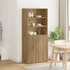 vidaXL Highboard Artisan Eiken 80 x 42,5 x 185 cm Bewerkt hout