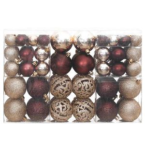 vidaXL Kerstballen 100 st 3/4/6 cm champagnekleurig en bruin