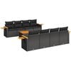 vidaXL 9-delige Loungeset met kussens poly rattan zwart