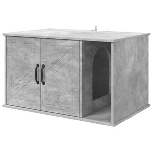 vidaXL Kattenhuis Beton 85 x 55 x 50,5 cm Bewerkt hout