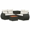 vidaXL Bankstel 6 st Zwart en Cream Wit Poly Rattan en Staal