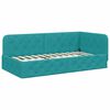 vidaXL Hoekbedframe met matras Turquoise 100 x 200 cm Fluweel