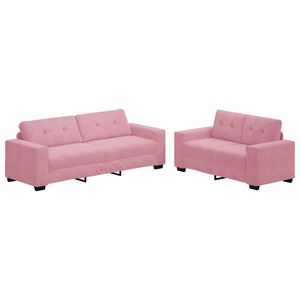 vidaXL Bank 2 st Roze Fluweel
