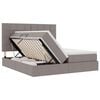 vidaXL Bed met LED-striplichten met hoofdeinde Taupe 200 x 200 cm Stof