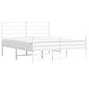 vidaXL Bedframe met hoofd- en voeteneinde metaal wit 150x200 cm