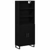 vidaXL Hoge kast 2 st Zwart Eiken 69,5 x 34 x 180 cm