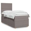 vidaXL Boxspring met matras stof taupe 100x200 cm