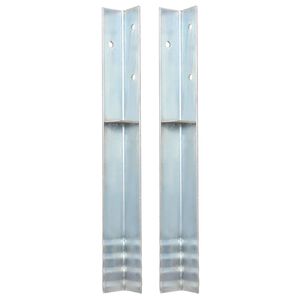 vidaXL Grondanker L-vormig 5x5x50 cm gegalvaniseerd staal 2 st