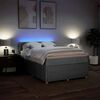 vidaXL Boxspring met matras stof lichtgrijs 160x200 cm