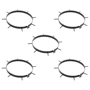 vidaXL Grasbeluchter Klem met Spikes 5 pcs Zwart &Oslash; 300 mm IJzer