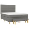 vidaXL Boxspring met matras stof donkergrijs 140x200 cm