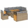 vidaXL 9-delige Loungeset met kussens poly rattan acacia beige