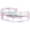 vidaXL Bedframe met hoofdbord massief grenenhout wit 135x190 cm