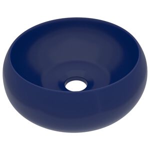 vidaXL Wastafel rond 40x15 cm keramiek mat donkerblauw