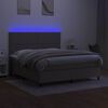 vidaXL Boxspring met matras en LED stof taupe 180x200 cm