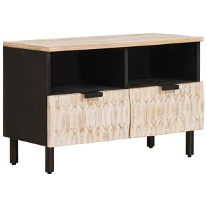vidaXL TV-kast Witte Was Afwerking 70 x 33 x 46 cm Massief Mango Hout