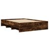 vidaXL Bedframe bewerkt hout gerookt eikenkleurig 135x190 cm