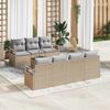 vidaXL Tuinbankenset met kussen 8 pcs Beige poly rattan
