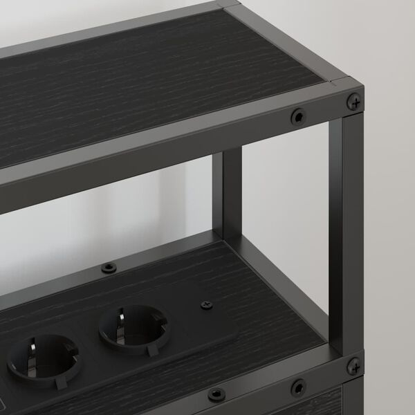 vidaXL Opberghoofdbord met plank Zwart eiken 75 cm Bewerkt hout