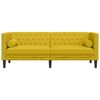 vidaXL Driezitsbank Chesterfield-stijl met bolsters fluweel geel