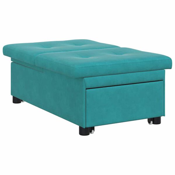 vidaXL Slaapbank Turquoise 194 x 67 x 82 cm Fluweel