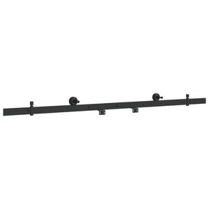 vidaXL Schuifdeurbeslagset 152,4 cm Staal Zwart