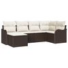 vidaXL Tuin Sofa Set met kussen 6 pcs Bruin Poly riet