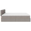 vidaXL Ottoman bed met matrassen 200x200cm stof taupe