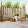 vidaXL Sofa-Sets 6 pcs Natuurlijk en Lichtgrijs Massief Acaciahout