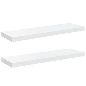 vidaXL Wandschappen zwevend 2 st 80x23,5x3,8 cm MDF hoogglans wit
