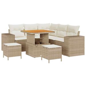 vidaXL Tuin Sofa Set 8 st 7-Aantal zitplaatsen Beige en Cr&egrave;me
