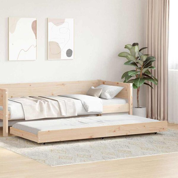 vidaXL Bedframe Naturel 75 x 190 cm Massief grenenhout
