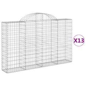 vidaXL Schanskorven 13 st gewelfd 200x30x120/140 cm ijzer