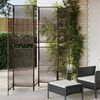 vidaXL Kamerscherm 6 panelen poly rattan bruin