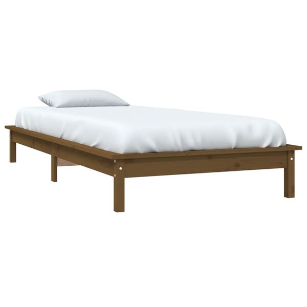 vidaXL Bedframe massief grenenhout honingbruin 90x190 cm