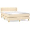 vidaXL Boxspring met matras stof cr&egrave;mekleurig 140x200 cm