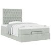 vidaXL Ottoman bed met matrassen 120x190cm fluweel lichtgrijs